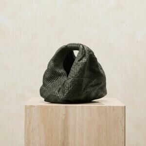 Cleobella Nia Woven Handbag Clutch Olive Green Hobo Slouchy